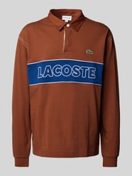 Koszulka polo o kroju relaxed fit z wyhaftowanym logo od Lacoste Brązowy - 26