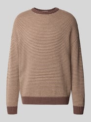 Relaxed Fit Strickpullover mit Streifen-Muster Modell 'NEELIO' von DRYKORN Bordeaux - 9