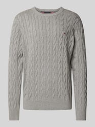 Strickpullover mit Zopfmuster von Tommy Hilfiger Grau - 4