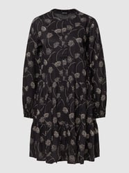 Jurk met all-over motief, model 'CASINO' van Taifun Grijs / zwart - 19