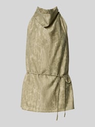 Top met halter van blouse met strikceintuur van Jake*s Collection Beige - 42