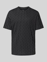 T-Shirt mit Allover-Label-Print von ARMANI EXCHANGE Schwarz - 38
