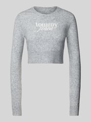 Cropped Strickpullover mit Label-Print von Tommy Jeans Grau - 35