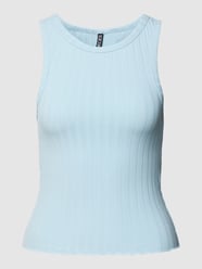 Tanktop in Ripp-Optik Modell 'LESLIE' von Pieces Blau - 26