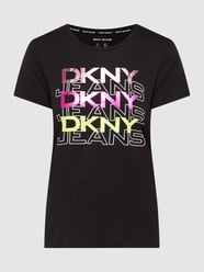 T-shirt van mix van katoen en modal  van DKNY Jeans Grijs / zwart - 26