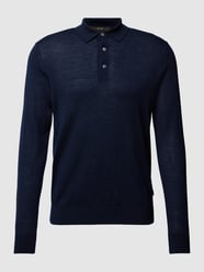 Strickpullover mit Leinen-Anteil und Polokragen Modell 'Nando' von Windsor Blau - 5