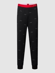 Sweatpants met all-over logo, model 'Handwritten' van HUGO Zwart - 28