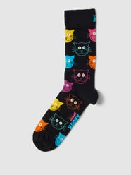Socken mit Allover-Muster Modell 'Cat' von Happy Socks Schwarz - 43