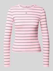 Slim Fit Langarmshirt aus Baumwoll-Mix von Tommy Jeans Pink - 29
