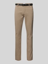 Regular Fit Chino mit Gürtel von Lindbergh Beige - 19