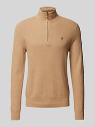 Gebreide pullover met labelstitching van Polo Ralph Lauren Bruin - 20