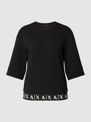 Sweatshirt van viscosemix met elastische logozoom van ARMANI EXCHANGE Zwart - 38