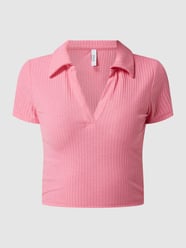 Kort shirt met polokraag, model 'Emma' van Only Fuchsia - 12