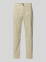 Tapered corduroy broek van katoenmix, model van BOSS Orange Beige - 21