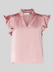 Regular Fit Blusentop mit Stehkragen Modell 'Stella' von Neo Noir Pink - 12