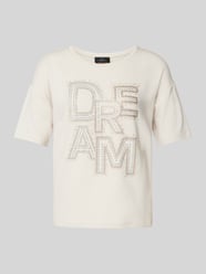 T-shirt z detalem z logo od monari - 32