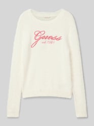 Gebreide pullover met labelstitching van Guess - 5