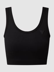 Crop Top mit Rippenstruktur  von Guess Activewear Schwarz - 4