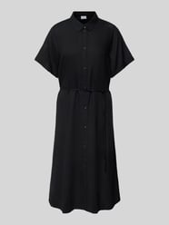 Hemdblusenkleid aus Viskose mit Taillenband Modell 'Viragna' von Vila Schwarz - 40