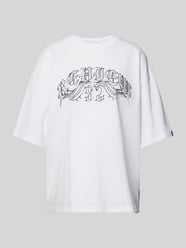Oversized T-Shirt mit Label-Print von Review Weiß - 8