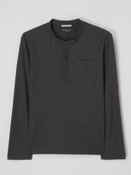 Serafino-Shirt mit Brusttasche von Tom Tailor Grau / Schwarz - 12