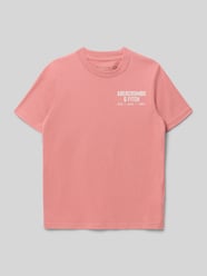 t-shirt z nadrukami z logo model 'NYC EST 1892' od Abercrombie&Fitch Fuksjowy - 11