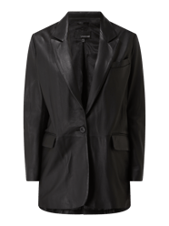 Blazer van leer, model 'Nayeema' van Studio AR Grijs / zwart - 9