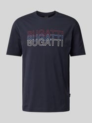 T-Shirt mit Label-Print von bugatti Blau - 20