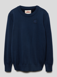 Gebreide pullover met labelpatch, model 'Maro' van VINGINO Blauw / turquoise - 14