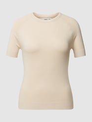 T-Shirt in Strick-Optik Modell 'TOP ALMA' von Mango Beige - 18