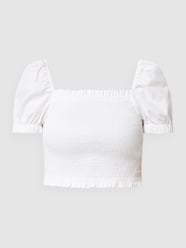 Cropped Blusenshirt mit Rüschen  von DKNY Jeans Weiß - 40