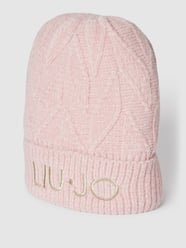 Beanie mit Label-Stitching Modell 'Scarpa Ciniglia Logo' von Liu Jo White Rosa - 2