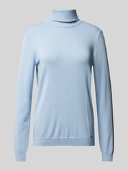 Rollkragenpullover mit Teilungsnähten von More & More Blau - 5