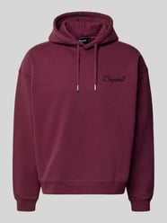 Hoodie aus reiner Baumwolle mit Logo-Stickerei Modell 'Signature' von Dsquared2 Ready to Wear Bordeaux - 4