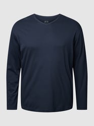 PLUS SIZE Longsleeve mit V-Ausschnitt von Ceceba Plus Blau - 38