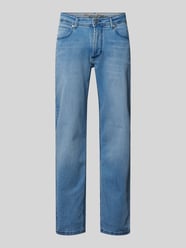 Straight Fit Jeans mit Kontrastnähten aus Bio-Baumwoll-Mix von Christian Berg Men Blau - 3