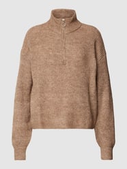 Sweter z dzianiny z kołnierzem model ‘MILI’ od Vero Moda Brązowy - 47