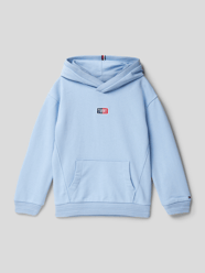 Hoodie met labelstitching van Tommy Hilfiger Teens Blauw / turquoise - 40