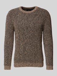 Strickpullover mit gerippten Abschlüssen von RAGMAN Braun - 29