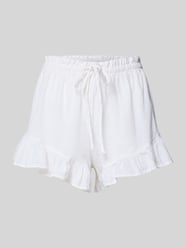Korte broek van linnenmix met ruches aan de zoom van Gina Tricot - 1
