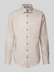 Regular Fit Business-Hemd mit Kentkragen von Christian Berg Men Beige - 4