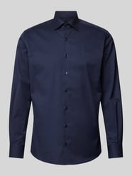 Regular Fit Business-Hemd aus Baumwolle von Eterna Blau - 35