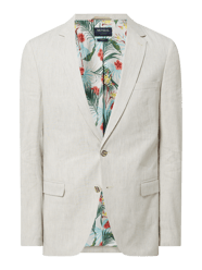 Slim fit 2-knoops colbert van linnenmix, model 'Max' van MCNEAL Grijs / zwart - 10