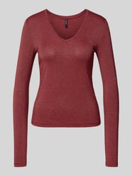Bluzka z długim rękawem o kroju regular fit z mieszanki wiskozy model ‘LAVA’ od VERO MODA - 5