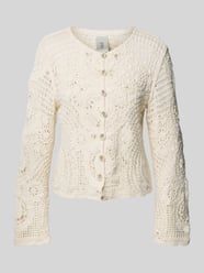Gebreid jack met broderie anglaise, model 'FIRO' van YAS - 17