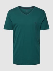 T-shirt z dekoltem w serek od Fynch-Hatton Turkusowy - 24