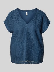 Pudełkowy krój t-shirt z półprzezroczystym obszyciem model 'IRIS' od VERO MODA - 22