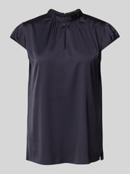 Regular Fit Bluse mit Schlüsselloch-Ausschnitt von comma Blau - 32