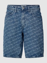 Szorty jeansowe ze wzorem z logo od Tom Tailor Denim - 41