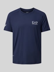 T-Shirt mit Label-Print Modell 'VENTUS7' von EA7 Emporio Armani Blau - 8